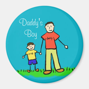 Daddy's Boy Custom Family Character Art Magnete Magnet