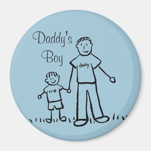 Daddy's Boy Custom Family Character Art Magnete Magnet (Vorne)
