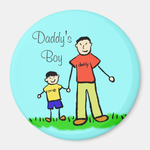 Daddy's Boy Custom Family Character Art Magnete Magnet