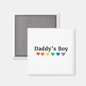 Daddy's Boy, Pride Rainbow Hearts, Funny Cool LGBT Magnet (Vorderseite/Rückseite)
