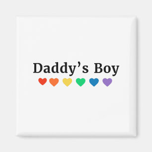 Daddy's Boy, Pride Rainbow Hearts, Funny Cool LGBT Magnet
