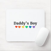 Daddy's Boy, Pride Rainbow Hearts, Funny Cool LGBT Mousepad (Mit Mouse)