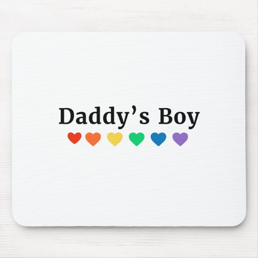 Daddy's Boy, Pride Rainbow Hearts, Funny Cool LGBT Mousepad (Vorne)