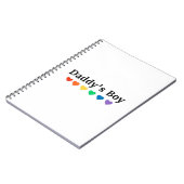 Daddy's Boy, Pride Rainbow Hearts, Funny Cool LGBT Notizblock (Linke Seite)