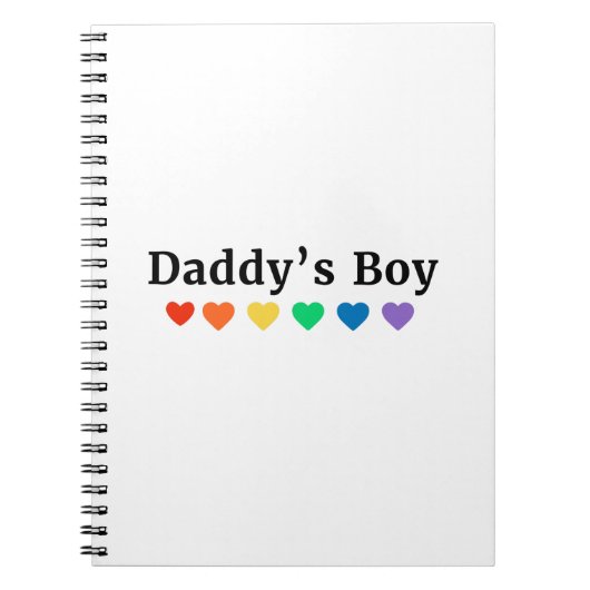 Daddy's Boy, Pride Rainbow Hearts, Funny Cool LGBT Notizblock (Vorderseite)