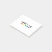 Daddy's Boy, Pride Rainbow Hearts, Funny Cool LGBT Post-it Klebezettel (angewinkelt)