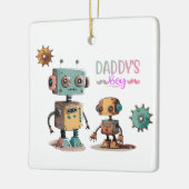 "Daddy's Boy" Roboter-Design Keramikornament (Links)