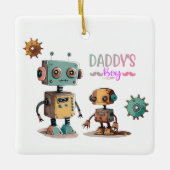 "Daddy's Boy" Roboter-Design Keramikornament (Vorderseite)