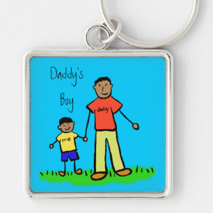 Daddy's Boy Vater and Son Family Zeichnend Schlüss Schlüsselanhänger