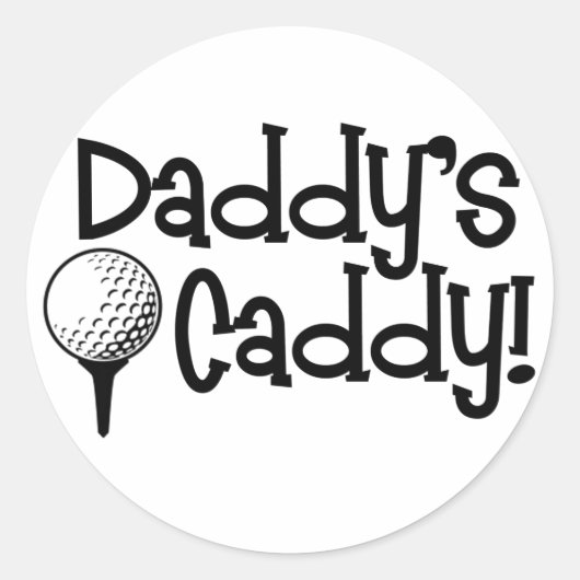 Daddy's Caddy Runder Aufkleber (Vorderseite)