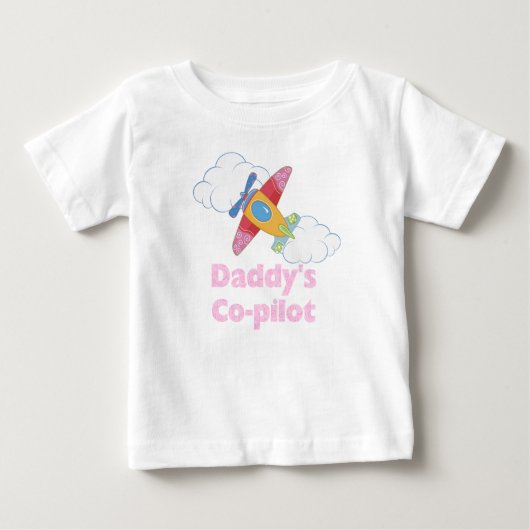 Daddy's Co-Pilot (Mädchen) Baby T-shirt (Vorderseite)