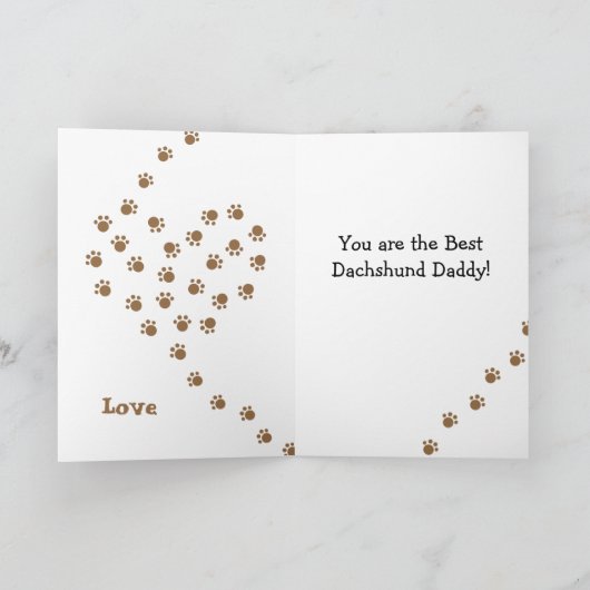 Daddys Dackel Cartoon Kariert Karte (Innenseite)