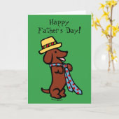 Daddys Dackel Cartoon Karte (Gelbe Blume)