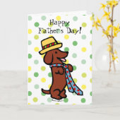 Daddys Dackel Cartoon Karte (Gelbe Blume)