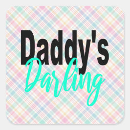 Daddy's Darling Quadratischer Aufkleber