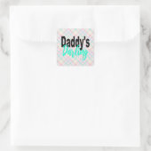 Daddy's Darling Quadratischer Aufkleber (Tasche)