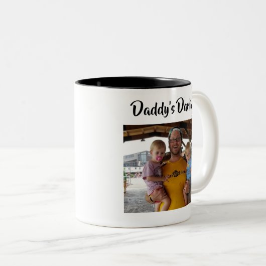 Daddy's Darlings Children's images Father Gift Zweifarbige Tasse (VorderseiteRechts)