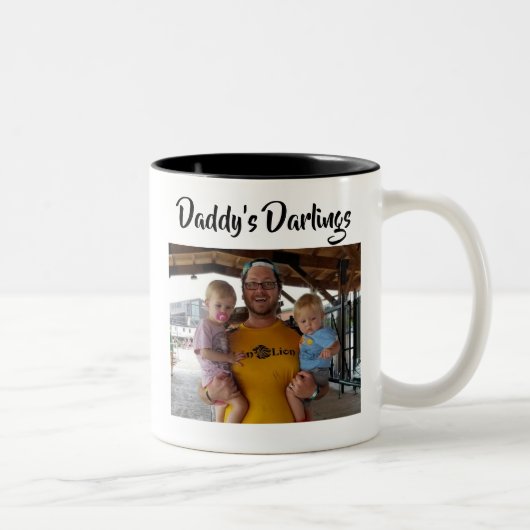 Daddy's Darlings Children's images Father Gift Zweifarbige Tasse (Rechts)