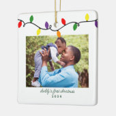 Daddys erstes Foto mit farbenfrohen Lichtern Keramikornament (Links)