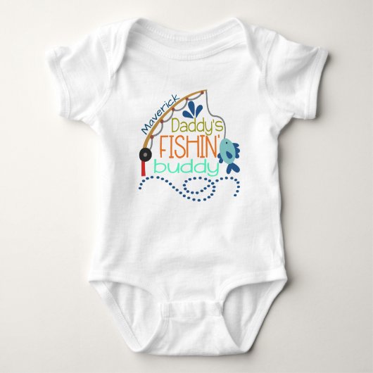 Daddy's Fishing Buddy Personalisiertes Baby Baby Strampler (Vorderseite)