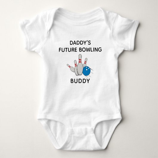 Daddy's Future Bowling Buddy - Niedlicher Bowling Baby Strampler (Vorderseite)