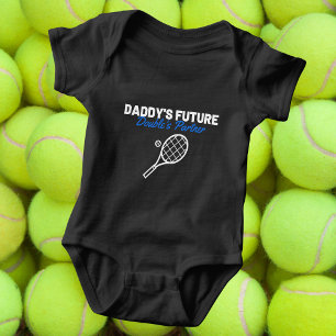 Daddy's Future Doubles Partner Funny Tennis Quote Baby Strampler