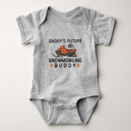 Daddy's Future Snowmobiling Buddy Snowmobiler Baby Strampler (Vorderseite)