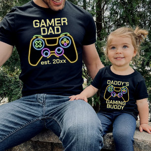 Daddy's Gaming Buddy Pater Child Gamer Matching T-Shirt