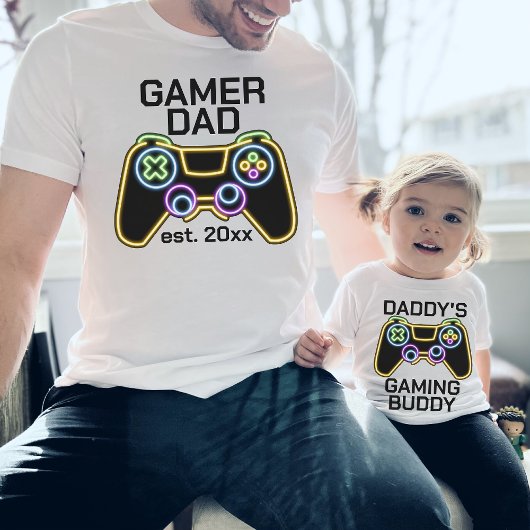 Daddy's Gaming Buddy Pater Child Gamer Matching T-Shirt