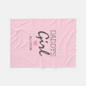 Daddy's Girl Blush Pink Herz Personalisiert Fleecedecke (Vorderseite (Horizontal))