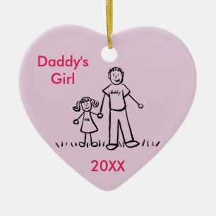 Daddy's Girl Family Character Art Custom Ornament