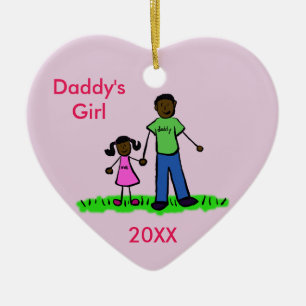 Daddy's Girl Family Character Art Custom Ornament