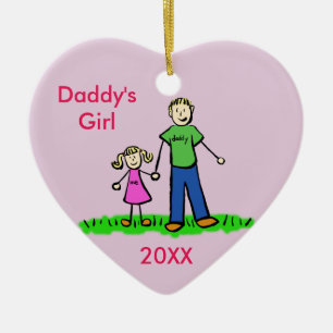 Daddy's Girl Family Character Art Custom Ornament