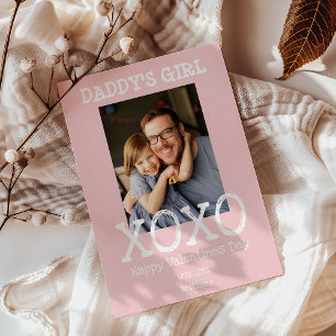 Daddy's Girl Foto Umarmungen und Küsse Valenti Feiertagskarte