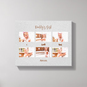 Daddy's Girl I Liebe You Foto Collage Gray Leinwanddruck