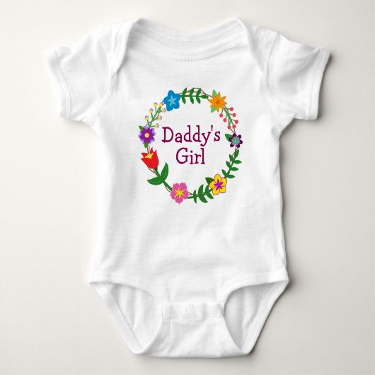 Daddy's Girl in Floral Frame Bodysuit Baby Strampler (Vorderseite)