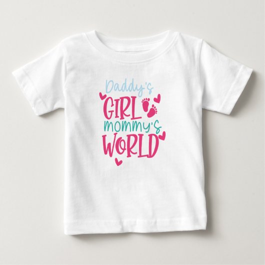 Daddys Girl Mommys World Baby T-shirt (Vorderseite)