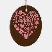 Daddy's Girl Niedlich Pink Heart Daddy and Daughte Keramik Ornament (Rechts)