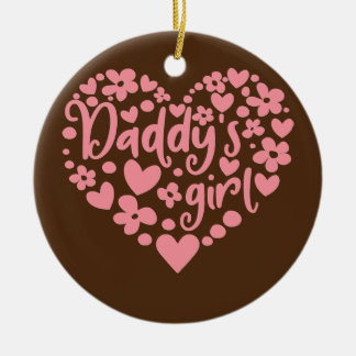Daddy's Girl Niedlich Pink Heart Daddy and Daughte Keramik Ornament
