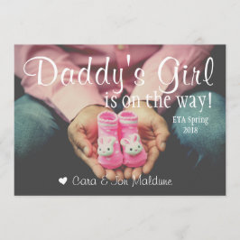 Daddy's Girl Pink Baby Girl Baby Announcement Card Ankündigung