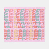 Daddy's Girl Retro Pink Fleecedecke (Vorderseite (Horizontal))