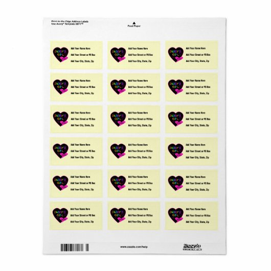 Daddy's Girl T Shirts, Tasse, Kissen, Stationär Adressaufkleber (Vorne)