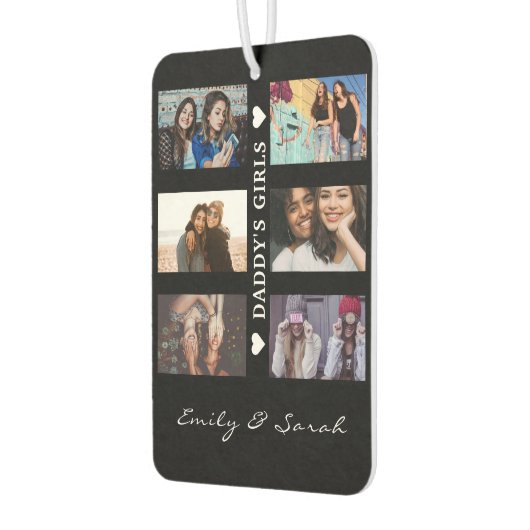 Daddy's Girls Custom 6 Foto Collage & Name Autolufterfrischer (Links)