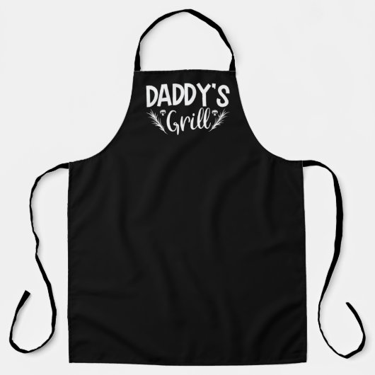 Daddy's Grill GRILLEN Große Schwarze Schürze (Vorderseite)