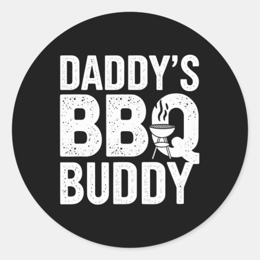 Daddys Grillen Buddy Funny Grilling Text Graphic C Runder Aufkleber (Vorderseite)