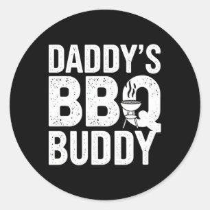 Daddys Grillen Buddy Funny Grilling Text Graphic C Runder Aufkleber