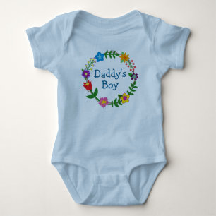 Daddys Junge im floralen Rahmen Bodysuit Baby Strampler