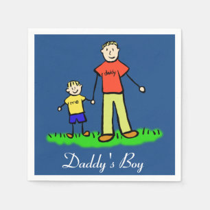 Daddys Junge personalisierte Familienfiguren Servi Serviette