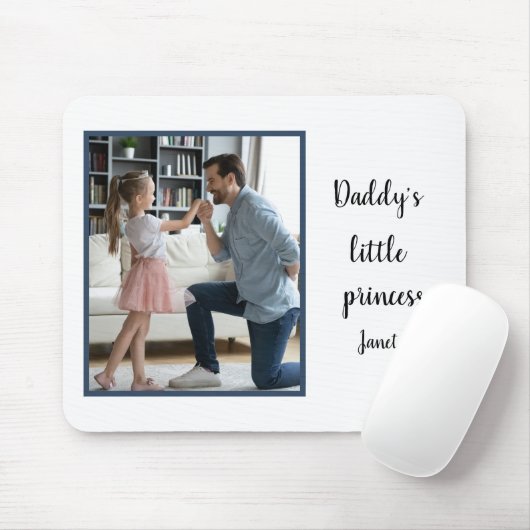 Daddys kleine Prinzessin EDITABLE Custom Foto Mousepad (Mit Mouse)
