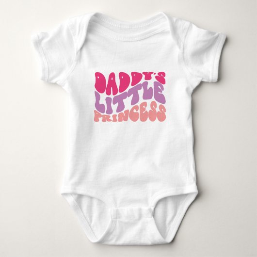 Daddys kleine Prinzessin Retro Typografie Baby Strampler (Vorderseite)